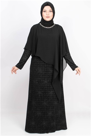 Simli Abiye Elbise Siyah MDA2115MDA2115-SİYAHMDA