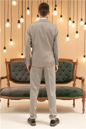 Pants - Vest - Jacket - 3 Piece Suit - Lined - Beige -  MDV100MDV100-BEJModaviki