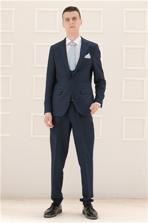 Pants - Vest - Jacket - 3 Piece Suit - Lined - Dark Navy Blue -  MDV100MDV100-LACİVERTModaviki