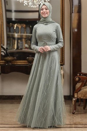 Lina Abiye Elbise Mint SD56SD56-MİNTSude Tekstil